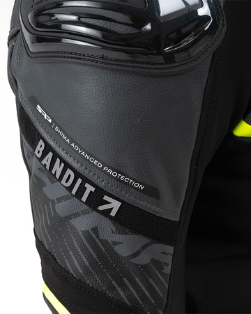 Kurtka skórzana SHIMA BANDIT 2.0 FLUO czarny biały żółty fluo