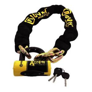Zestaw łańcuch z kłódką AUVRAY XTREM MINI 140cm czarny żółty
