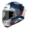 Kask integralny AIROH GP800 HURRICANE GLOSS biały niebieski czerwony