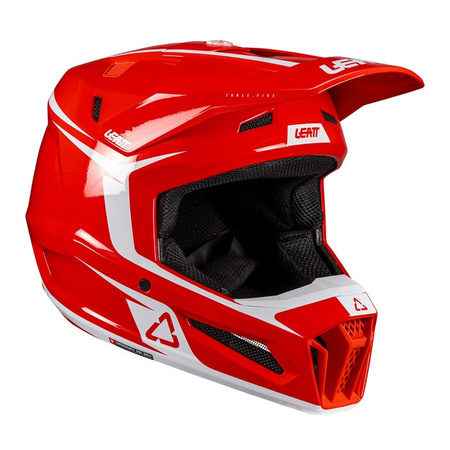 Kask cross z goglami LEATT KIT MOTO 3.5 RED czerwony