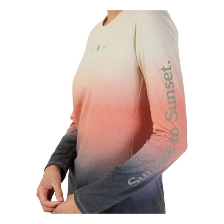 Koszulka rowerowa damska FOX LADY RANGER Z DŁUGIM RĘKAWEM DRIRELESE MID LUNAR BONE beżowy granatowy pomarańczowy