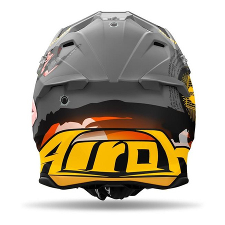 Kask cross AIROH TWIST 3 ADVENTURE MATT szary pomarańczowy zielony