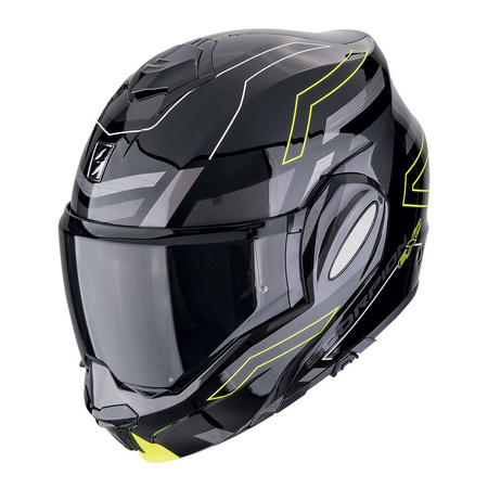 Kask szczękowy SCORPION EXO-TECH CONQUER BLACK/FLUO czarny żółty fluo