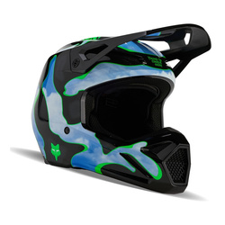Kask cross FOX V1 ATLAS BLACK/GREEN czarny niebieski zielony