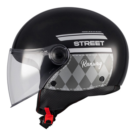 Kask otwarty MT STREET S RUNAWAY BLACK/SILVER czarny srebrny