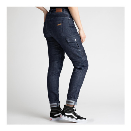 Jeansy motocyklowe damskie BROGER OHIO RAW NAVY granatowy
