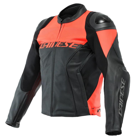 Kurtka skórzana DAINESE RACING 4 PERFORATED BLACK/RED czarny czerwony