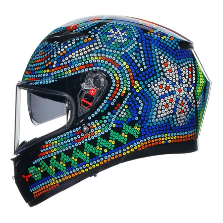 Kask integralny AGV K3 ROSSI WINTER TEST 2018 czerwony niebieski zielony czarny