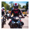 Spodnie skórzane damskie REBELHORN REBEL LADY BLACK/PINK czarny różowy