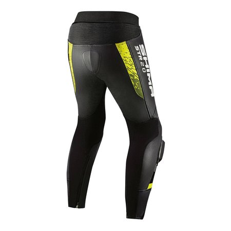 Spodnie skórzane SHIMA STR 2.0 BLACK/FLUO czarny żółty fluo