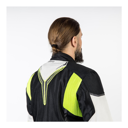 Kurtka tekstylna OZONE FLOW BLACK/GREY/FLUO YELLOW czarny szary żółty fluo