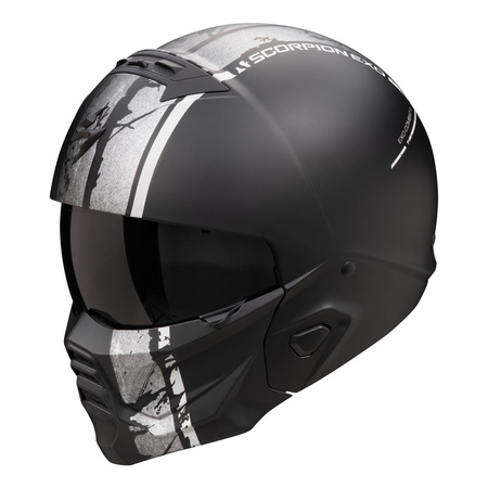 Kask otwarty SCORPION EXO-COMBAT II LORD MATT BLACK/SILVER czarny srebrny
