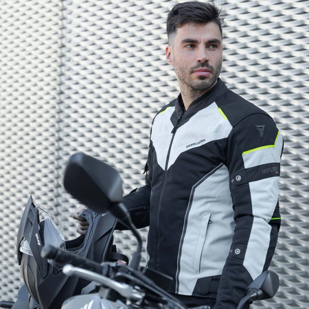 Kurtka tekstylna REBELHORN HIFLOW IV BLACK/SILVER/FLO YELLOW czarny srebrny szary żółty fluo