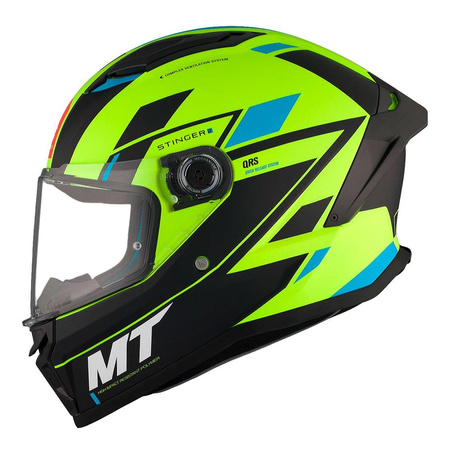Kask integralny MT STINGER 2 ZIVZE MATT BLACK/FLUO czarny żółty fluo niebieski