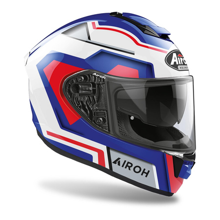 Kask integralny AIROH ST501 SQUARE BLUE/RED GLOSS biały niebieski czerwony czarny