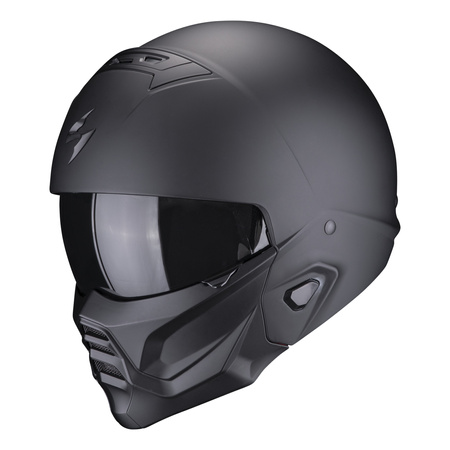 Kask otwarty z wpinaną szczęką SCORPION EXO-COMBAT II SOLID MATT BLACK czarny mat