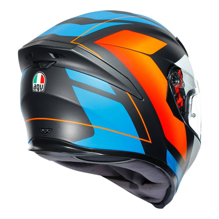 Kask integralny AGV K5 S CORE ORANGE czarny pomarańczowy niebieski biały