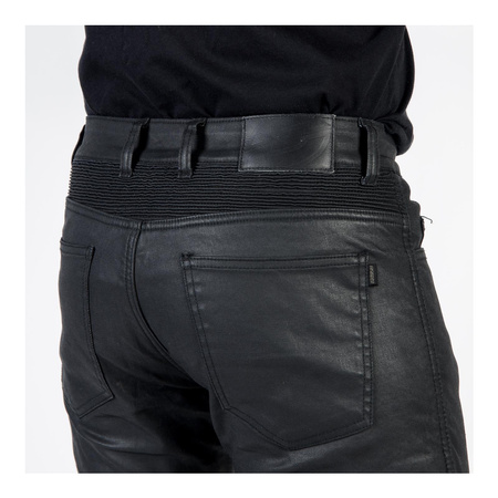 Jeansy motocyklowe OZONE RUSTY WAXED BLACK czarny