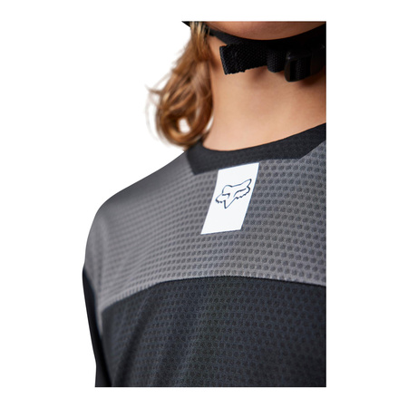 Koszulka rowerowa dziecięca FOX JUNIOR DEFEND Z DŁUGIM RĘKAWEM BLACK czarny