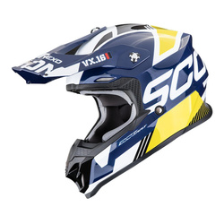 Kask cross SCORPION VX-16 EVO AIR ANALOG WHITE/BLUE/YELLOW biały niebieski żółty