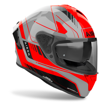 Kask integralny AIROH SPARK 2 CHRONO ORANGE GLOSS pomarańczowy fluo szary czarny