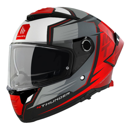 Kask integralny MT THUNDER 4 SV PENTAL MATT PEARL RED czerwony szary czarny biały