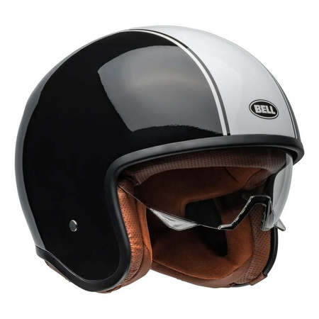 Kask otwarty BELL TX501 RALLY BLACK WHITE czarny biały