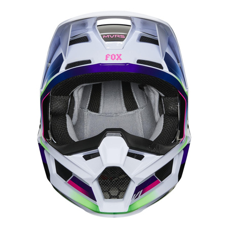 Kask cross dziecięcy FOX JUNIOR V1 GAMA MULTI fioletowy biały różowy niebieski zielony czarny