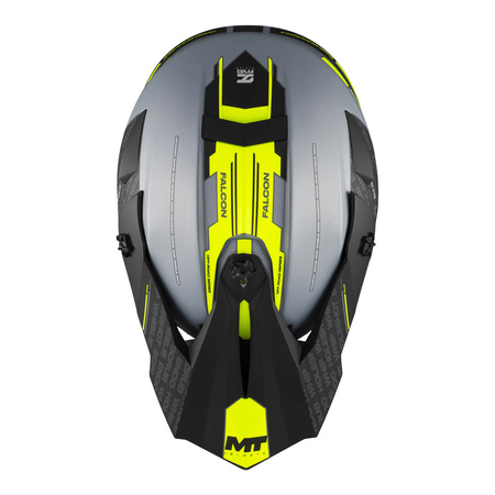 Kask cross MT FALCON S RULER C2 MATT szary czarny żółty fluo