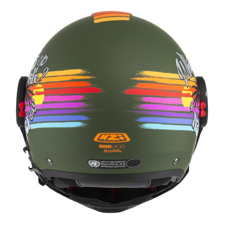 Kask szczękowy NZI MINIMOD RAINBOW GREEN BLACK SILVER MATT zielony czarny srebrny