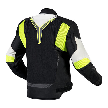 Kurtka tekstylna OZONE FLOW BLACK/GREY/FLUO YELLOW czarny szary żółty fluo