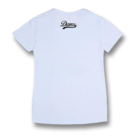 Koszulka T-shirt damska DAVCA OPS HE CAN'T RIDE biały żółty niebieski zielony
