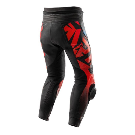 Spodnie skórzane REBELHORN INFERNO BLACK/BLUE/WHITE/RED czarny niebieski biały czerwony
