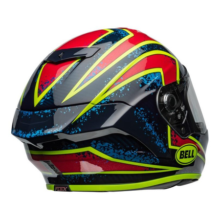 Kask integralny BELL RACESTAR DLX XENON BLUE RETINA czarny czerwony niebieski żółty fluo