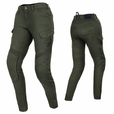 Jeansy motocyklowe damskie SHIMA GIRO LADY KHAKI zielony