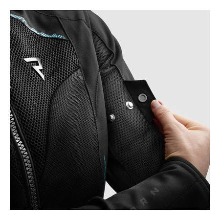 Kurtka tekstylna damska REBELHORN JAX LADY BLACK/BLUE LAGOON czarny niebieski