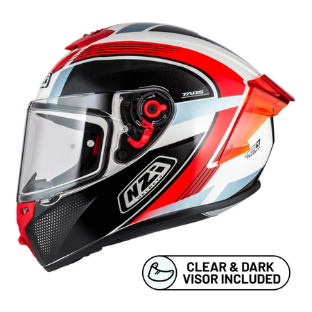 Kask integralny NZI TRENDY RAPID WHITE RED BLUE RED biały czerwony niebieski