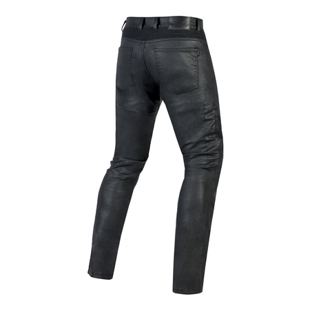 Jeansy motocyklowe OZONE RUSTY WAXED BLACK czarny