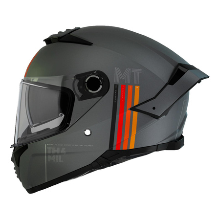 Kask integralny MT THUNDER 4 SV MIL MATT GREY szary czerwony