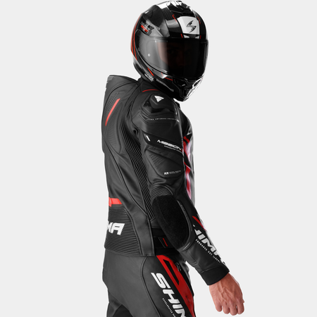 Kurtka skórzana SHIMA MISSION ST G2 BLACK/RED czarny czerwony