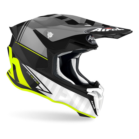 Kask cross Airoh TWIST 2.0 TECH YELLOW MATT żółty fluo szary czarny biały