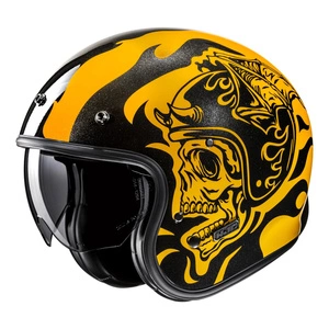 Kask otwarty HJC V31 FLAME YELLOW/BLACK żółty czarny