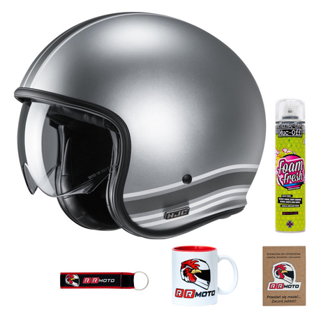 Kask otwarty HJC V30 SENTI SILVER srebrny