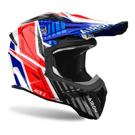 Kask cross AIROH AVIATOR ACE 2 PROUD BLUE/RED GLOSS niebieski czerwony biały czarny