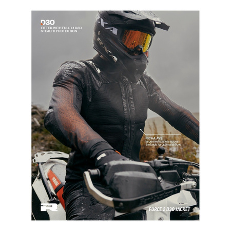 Kurtka tekstylna RICHA FORCE 2 D3O BLACK czarny
