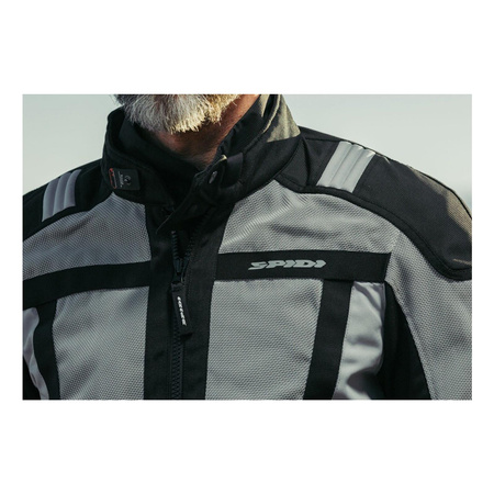 Kurtka tekstylna SPIDI NETRUNNER BLACK/GREY czarny szary czerwony