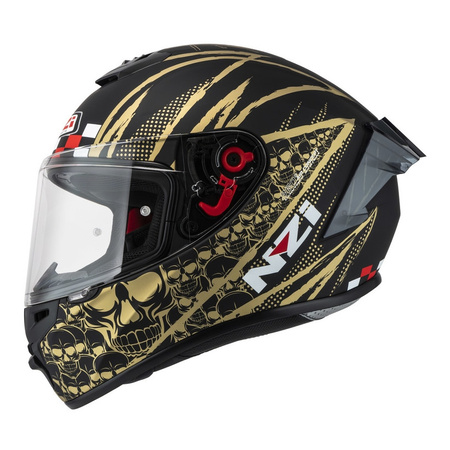 Kask integralny NZI TRENDY FLAG BLACK GOLD MATT czarny złoty