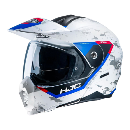Kask modułowy HJC C80 BULT WHITE/RED/BLUE biały szary niebieski czerwony