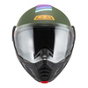 Kask szczękowy NZI MINIMOD RAINBOW GREEN BLACK SILVER MATT zielony czarny srebrny