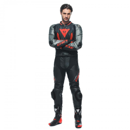 Kombinezon dwuczęściowy DAINESE LAGUNA SECA 5 BLACK/FLO RED czarny czerwony fluo